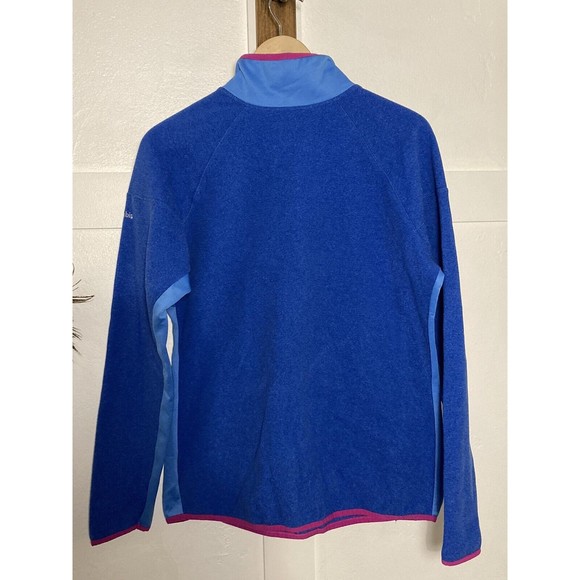 Women’s Columbia Omni-Wick Zip Neck Long Sleeve Blue Fleece Sweater Jacket Sz LG - Picture 6 of 13